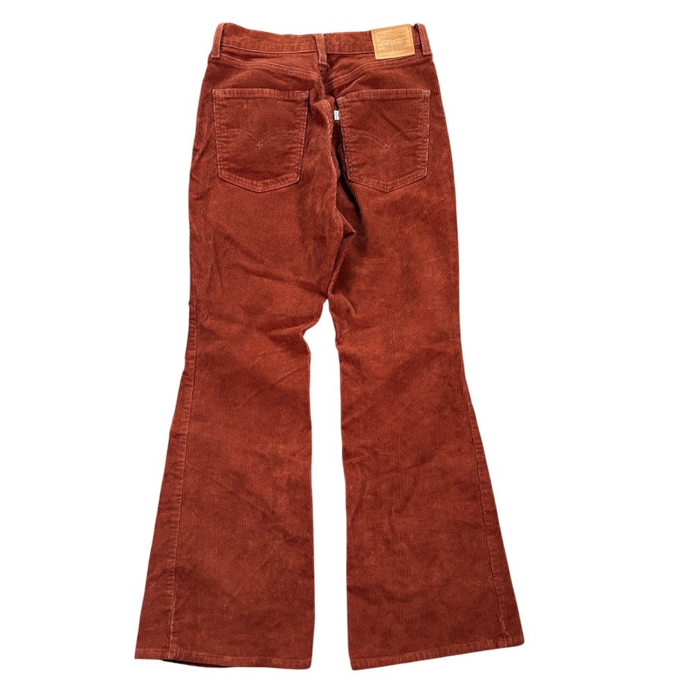 Levi's Premium Corduroy Burnt Orange Brown 70's High Flare Pants Size 29
